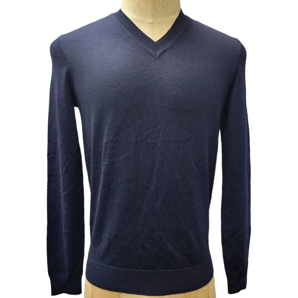 NEW THE MEN'S STORE AT BLOOMINGDALE'S men's 100% merino wool v-neck sweater in n